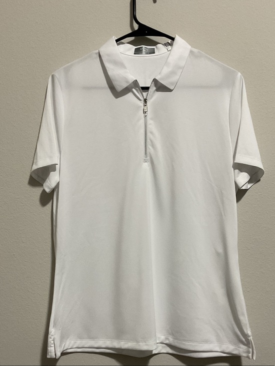 Callaway Tops - Callaway Women’s 1/4 Zip Heather Polo Golf Shirt- White- Size L